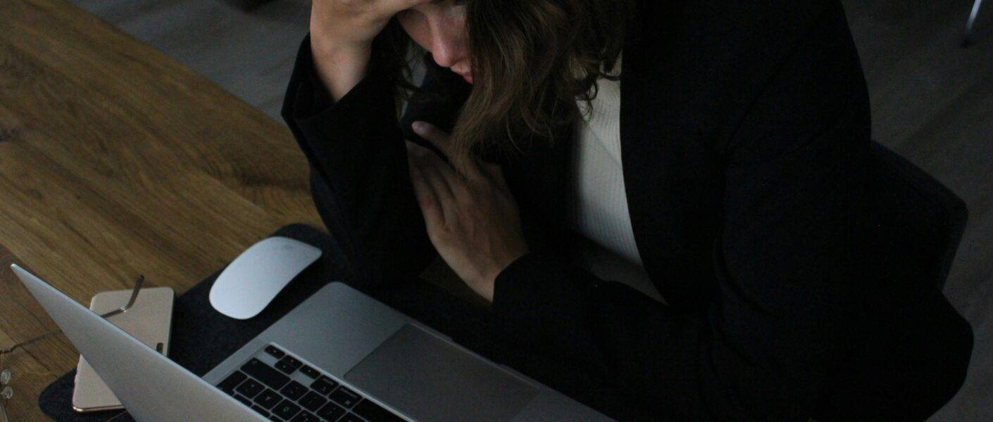 woman stressed at desk