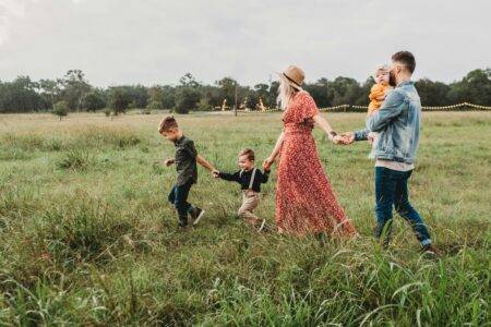 Family outside together