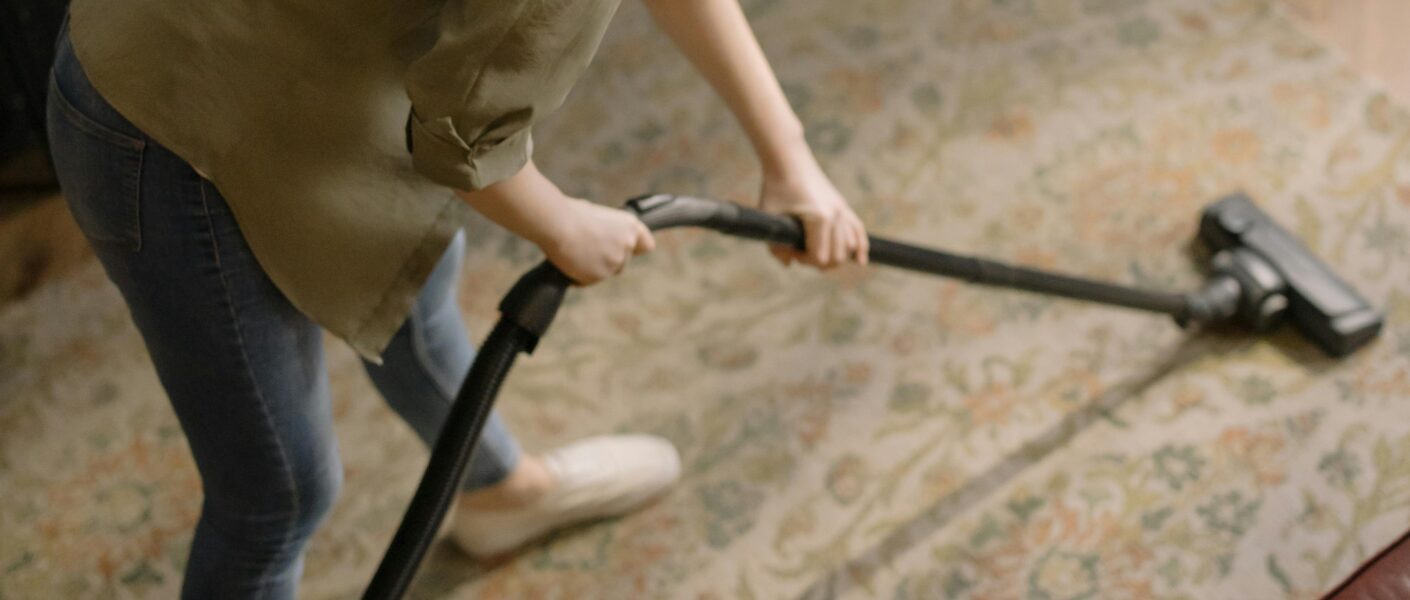 woman vacuuming